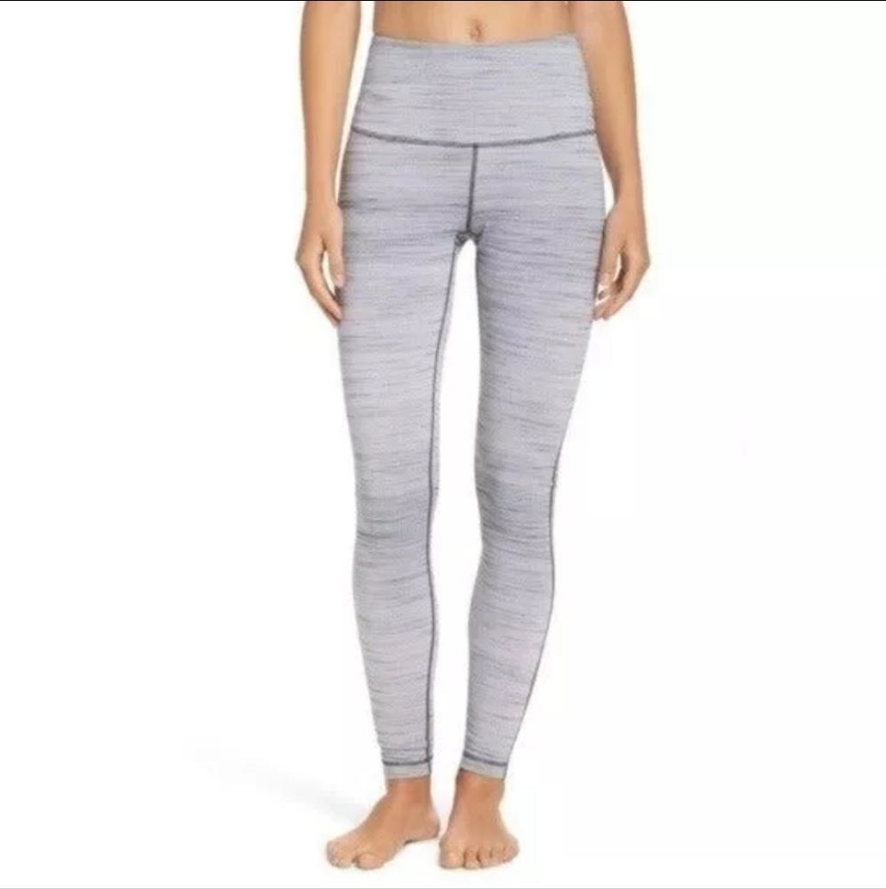 *SALE* Zella Womens Live In High Rise Leggings Grey White Stripes Size Small